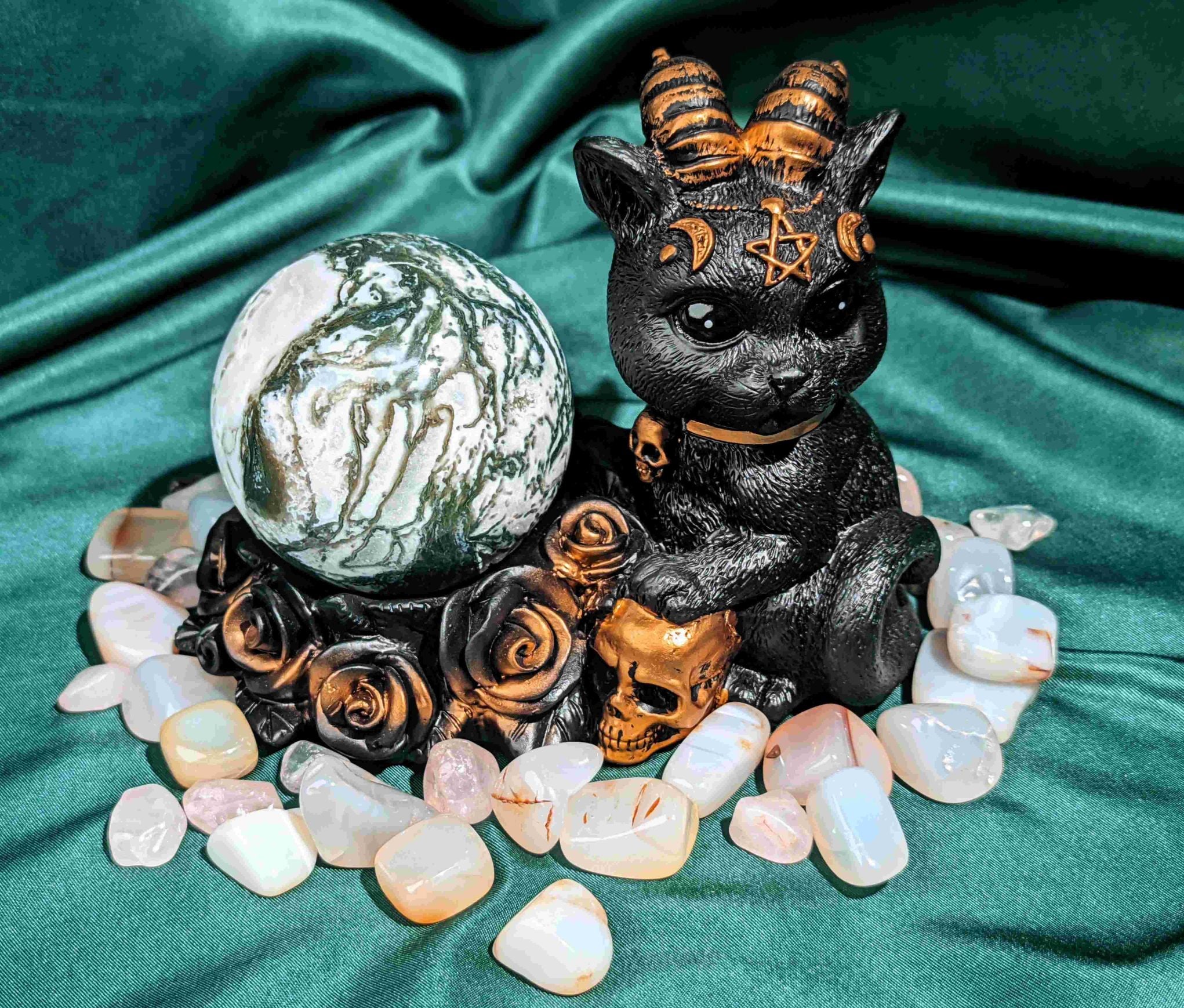 moss agate sphere 300-500g