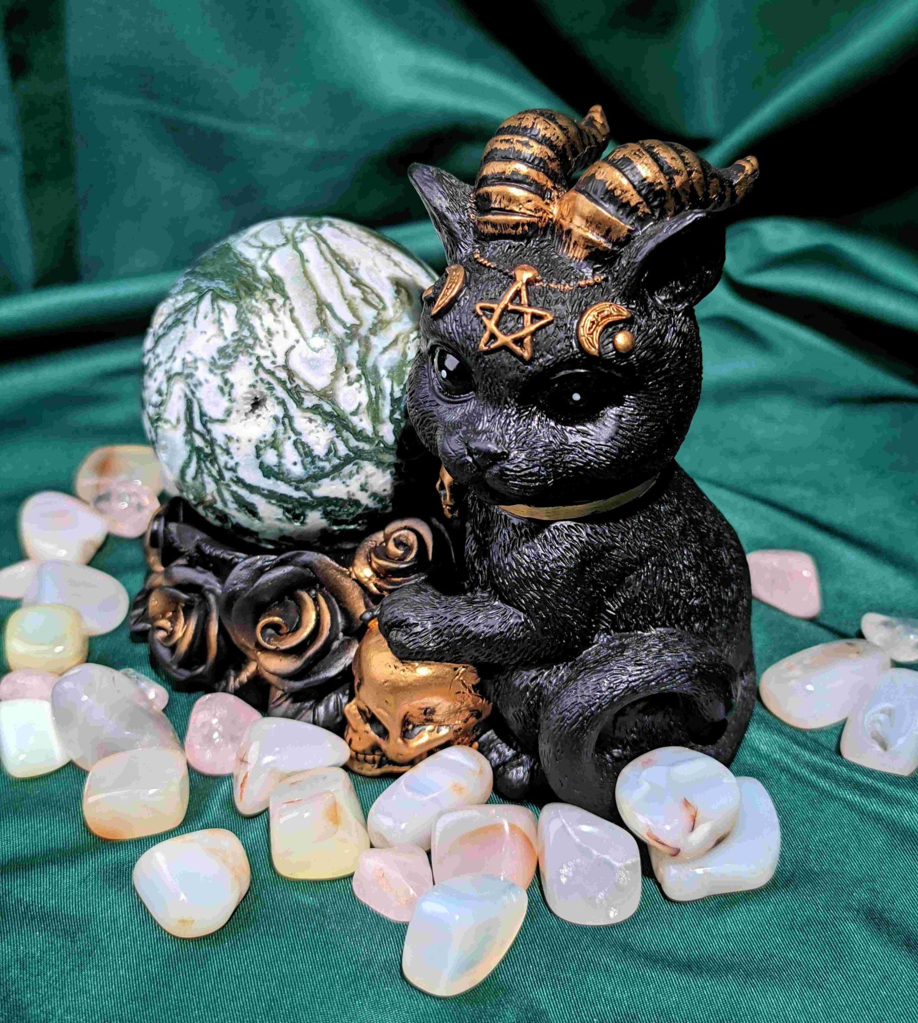 moss agate sphere 300-500g
