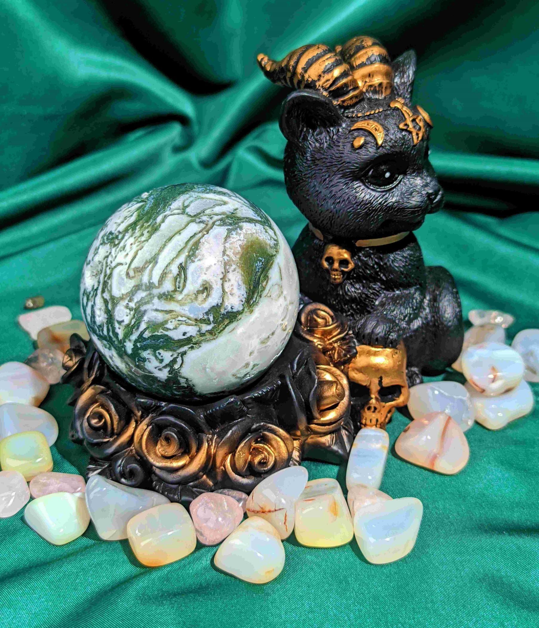 moss agate sphere 300-500g
