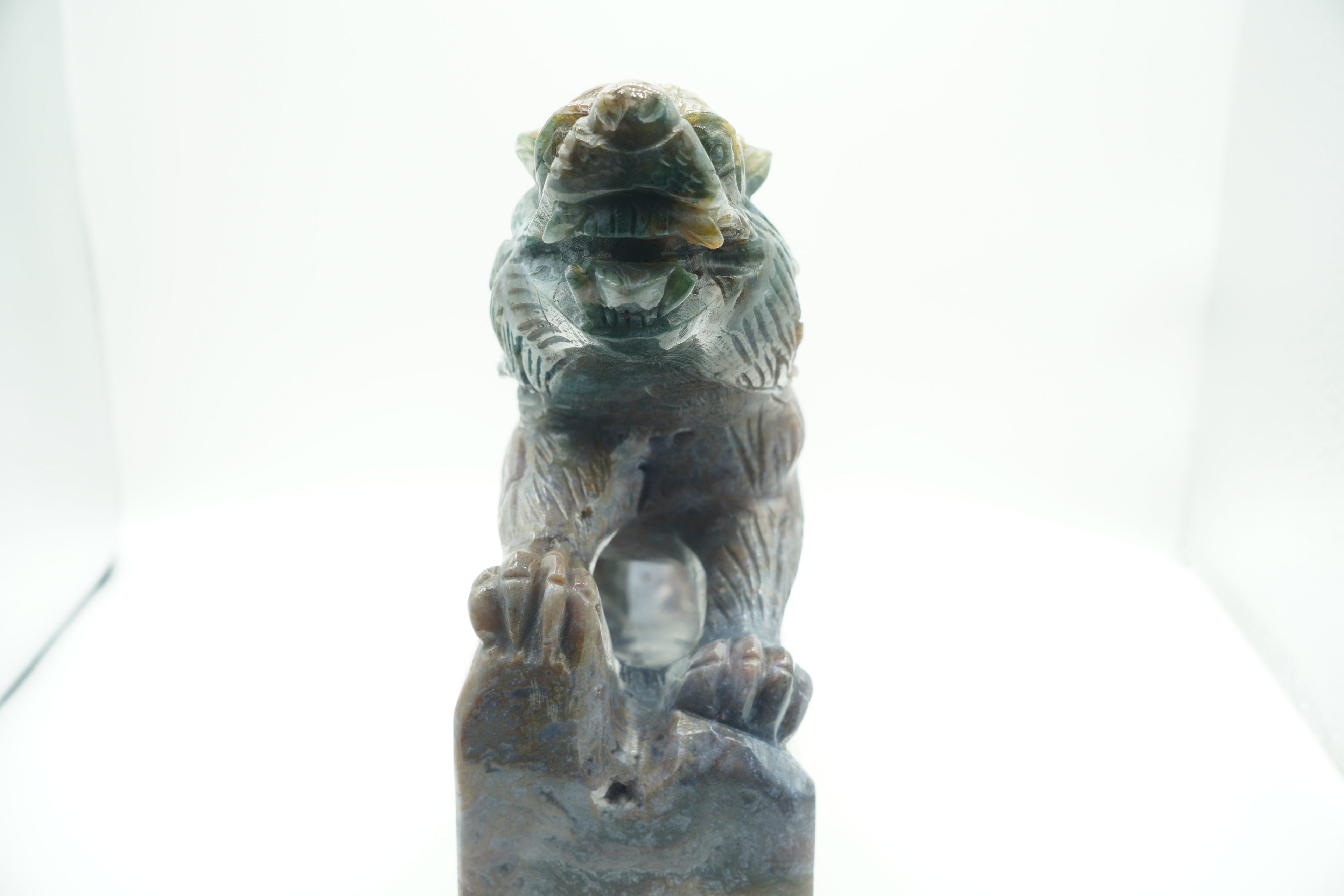 Ocean Jasper Wolf Super Large Carving