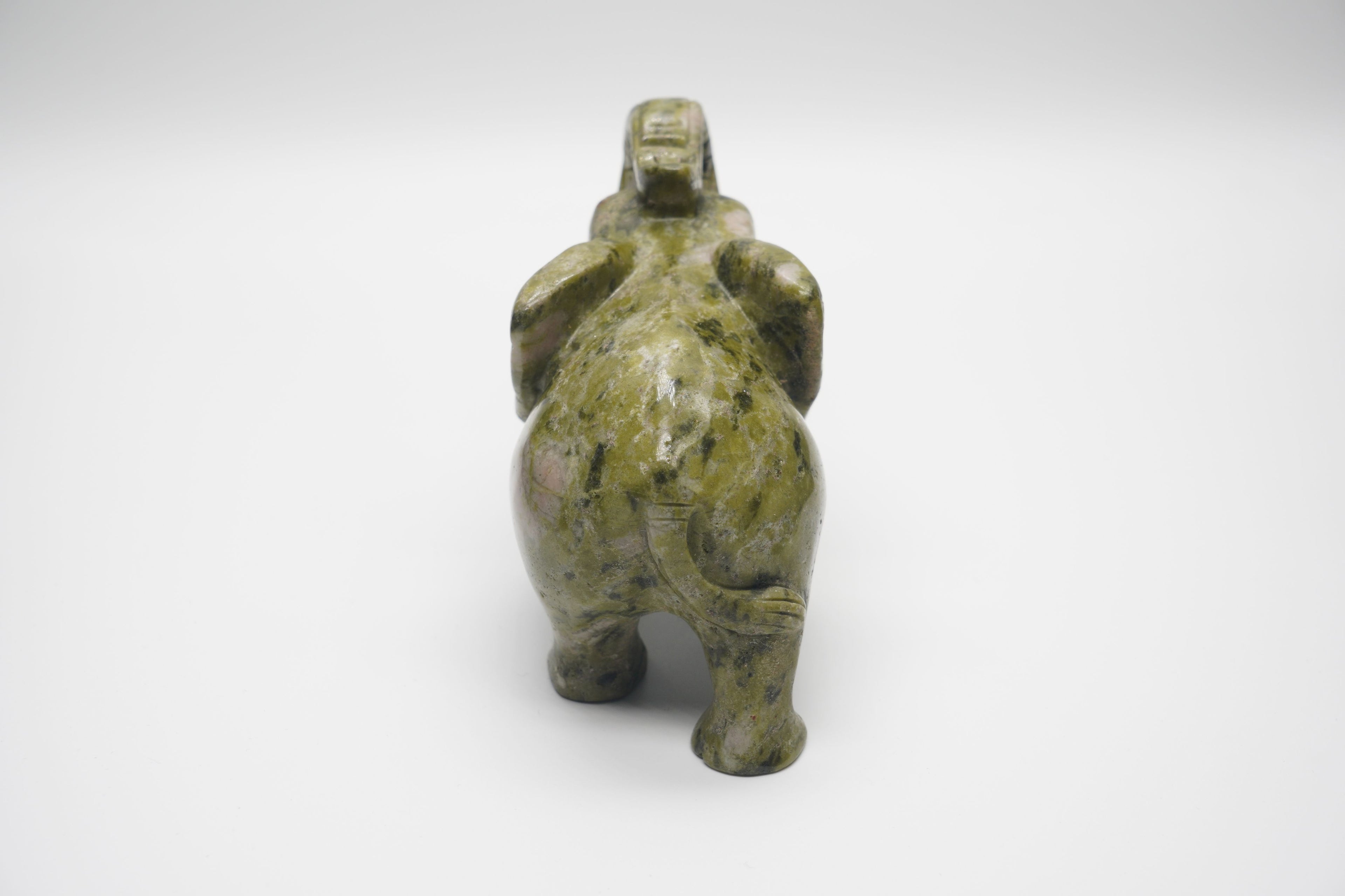 Crystal Green Jade Elephant Carving