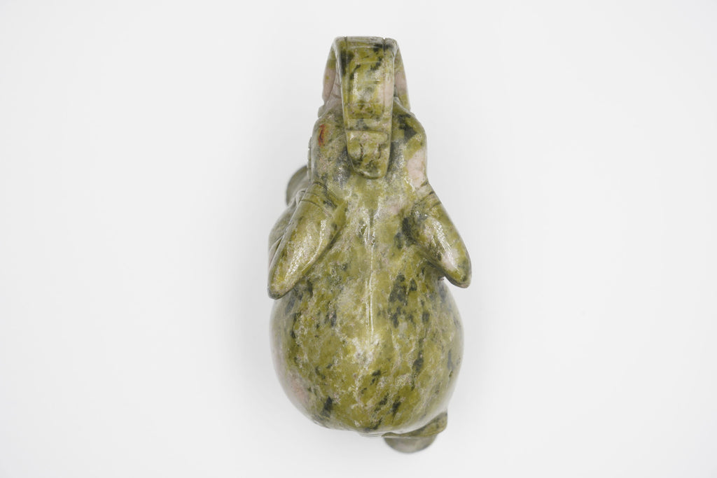 Crystal Green Jade Elephant Carving