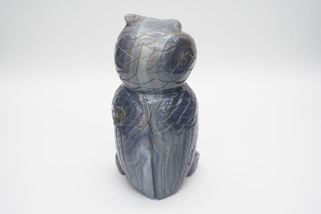 Agate Owl Amethyst Geode Carving