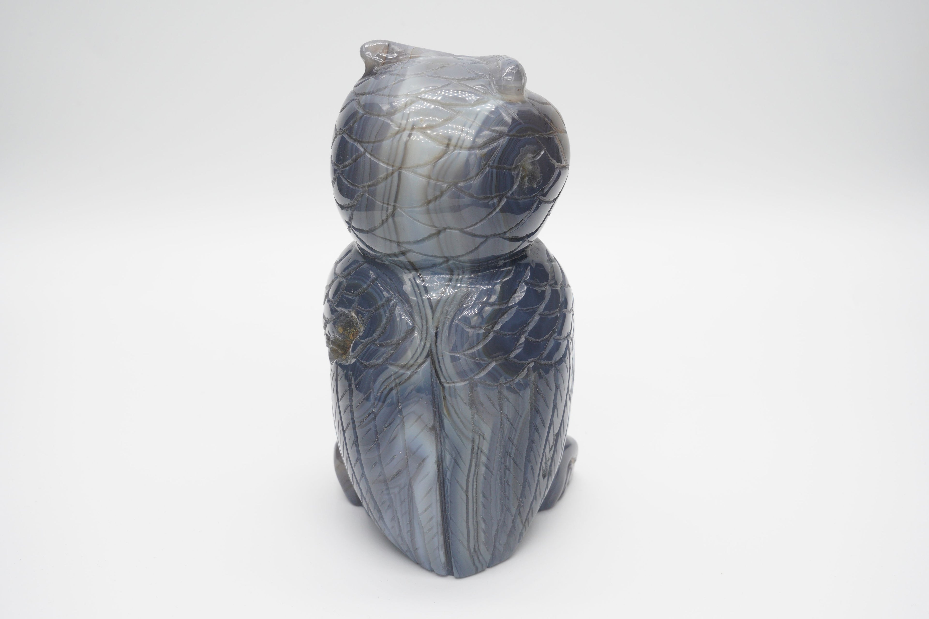 Agate Owl Amethyst Geode Carving