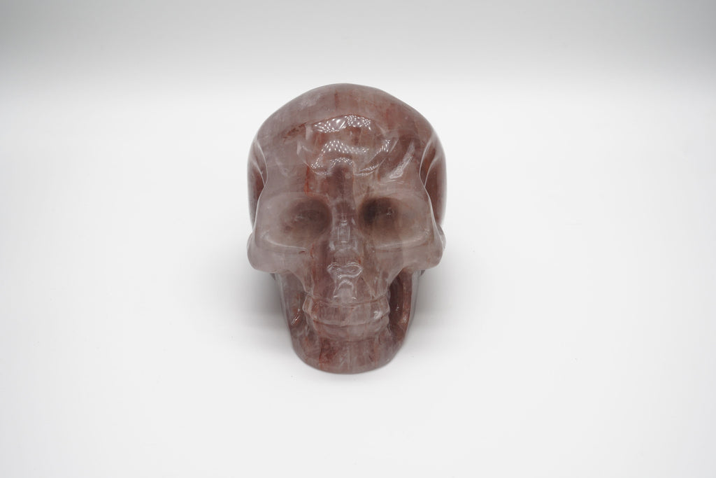 Fire Quartz Skull Carving