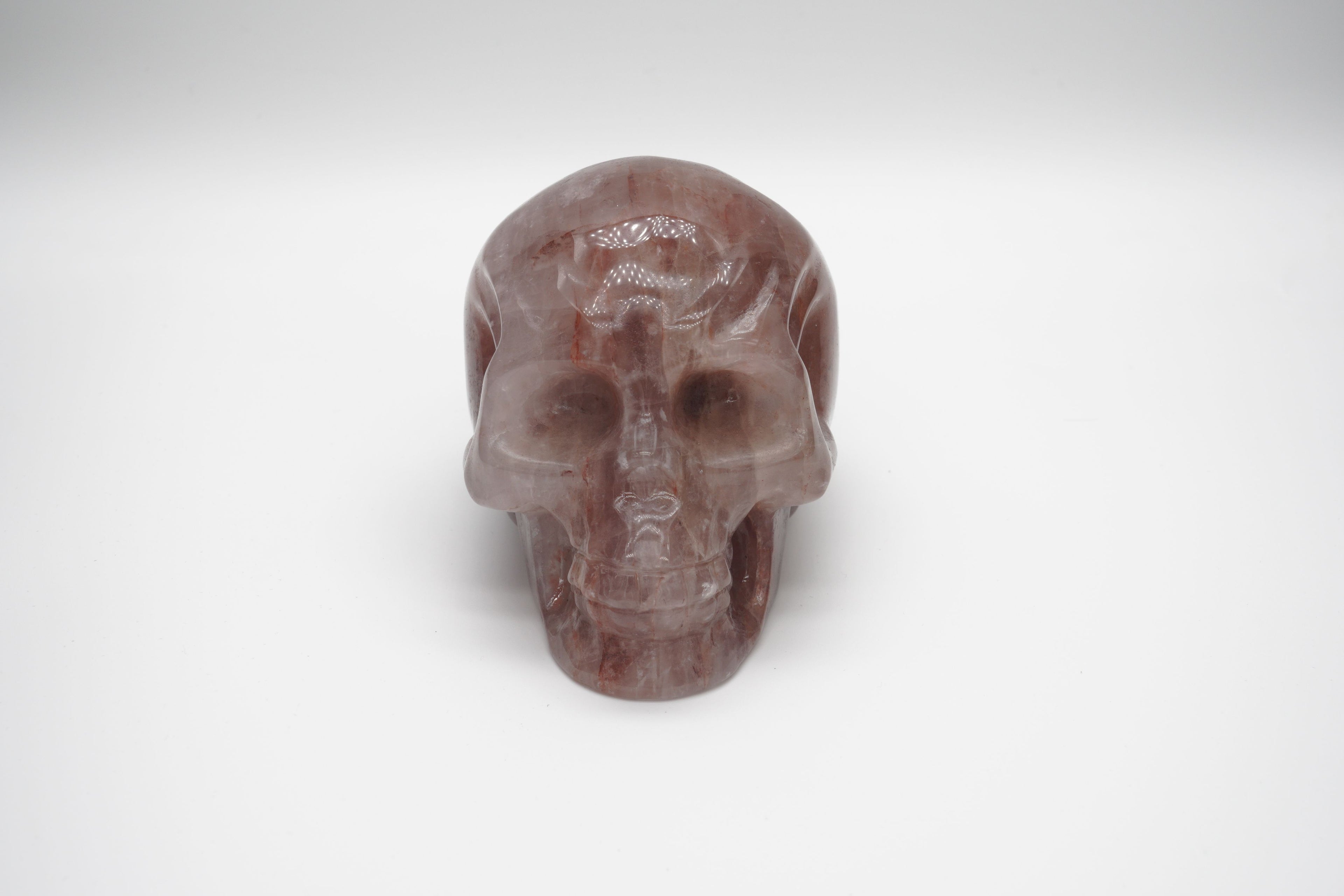 Fire Quartz Skull Carving