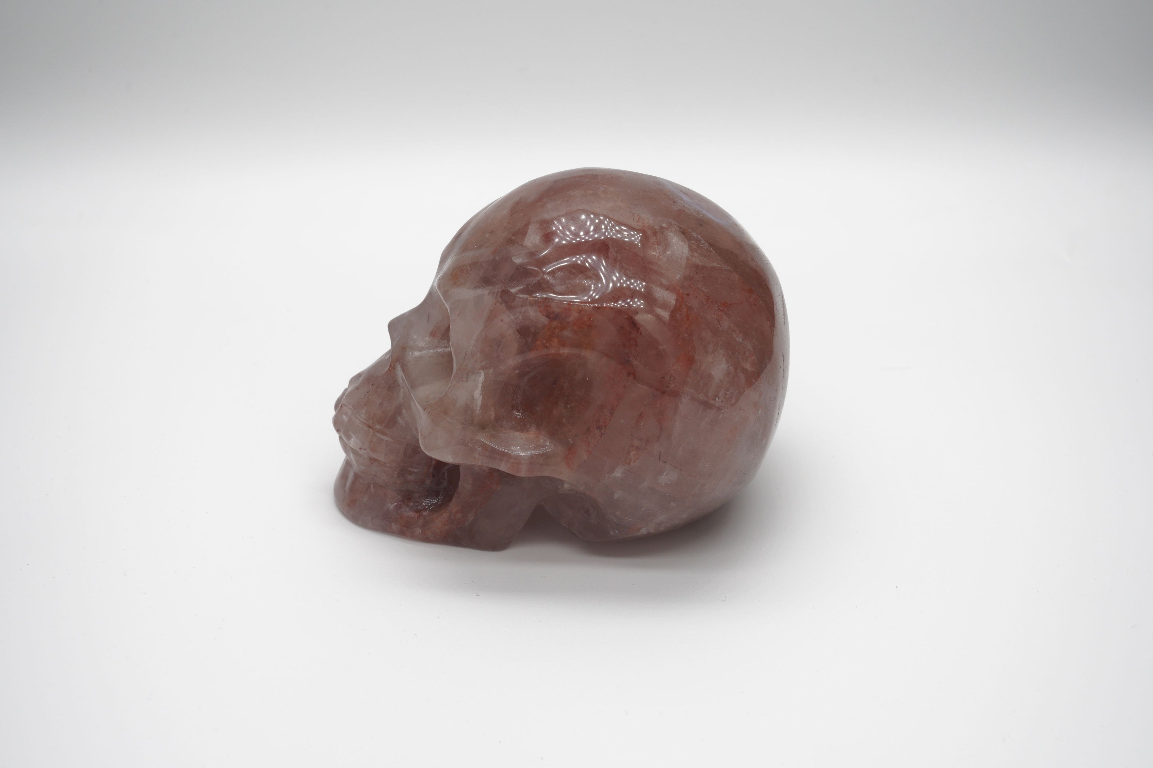 Fire Quartz Skull Carving