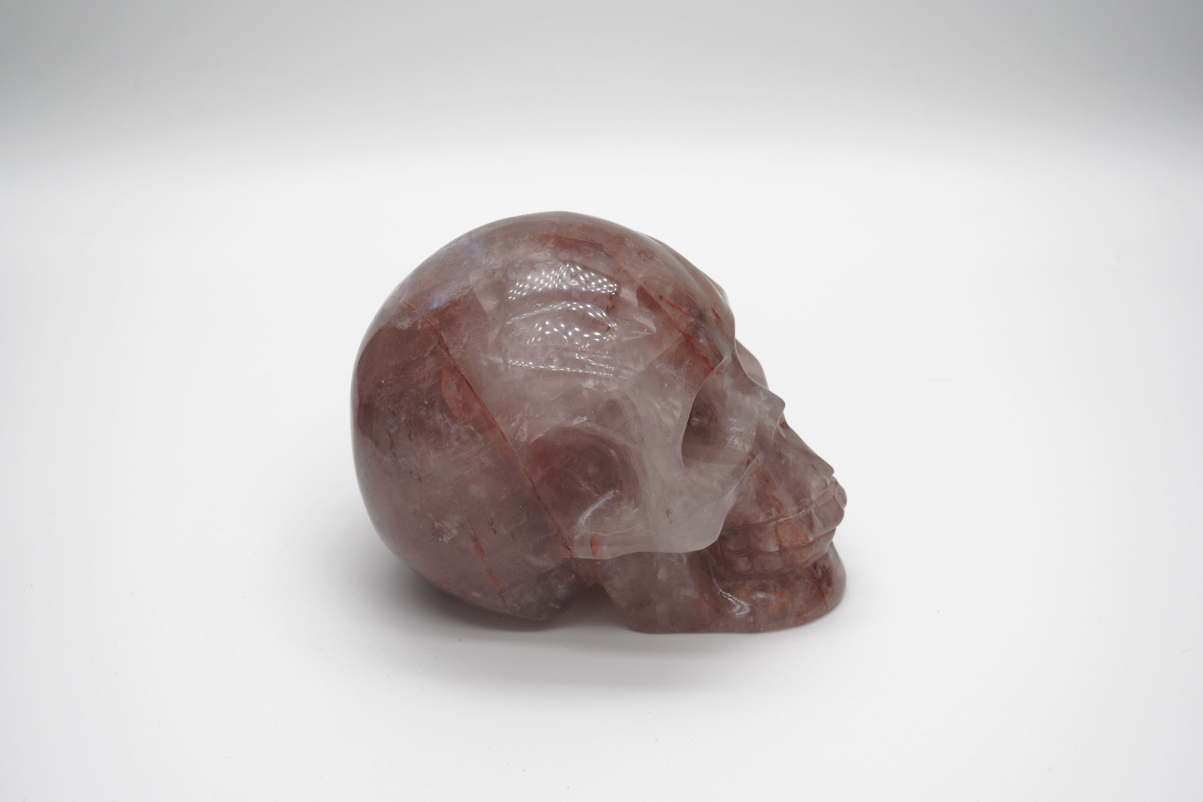 Fire Quartz Skull Carving