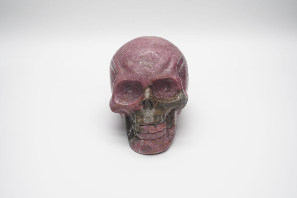 Rhodonite Skull Carving