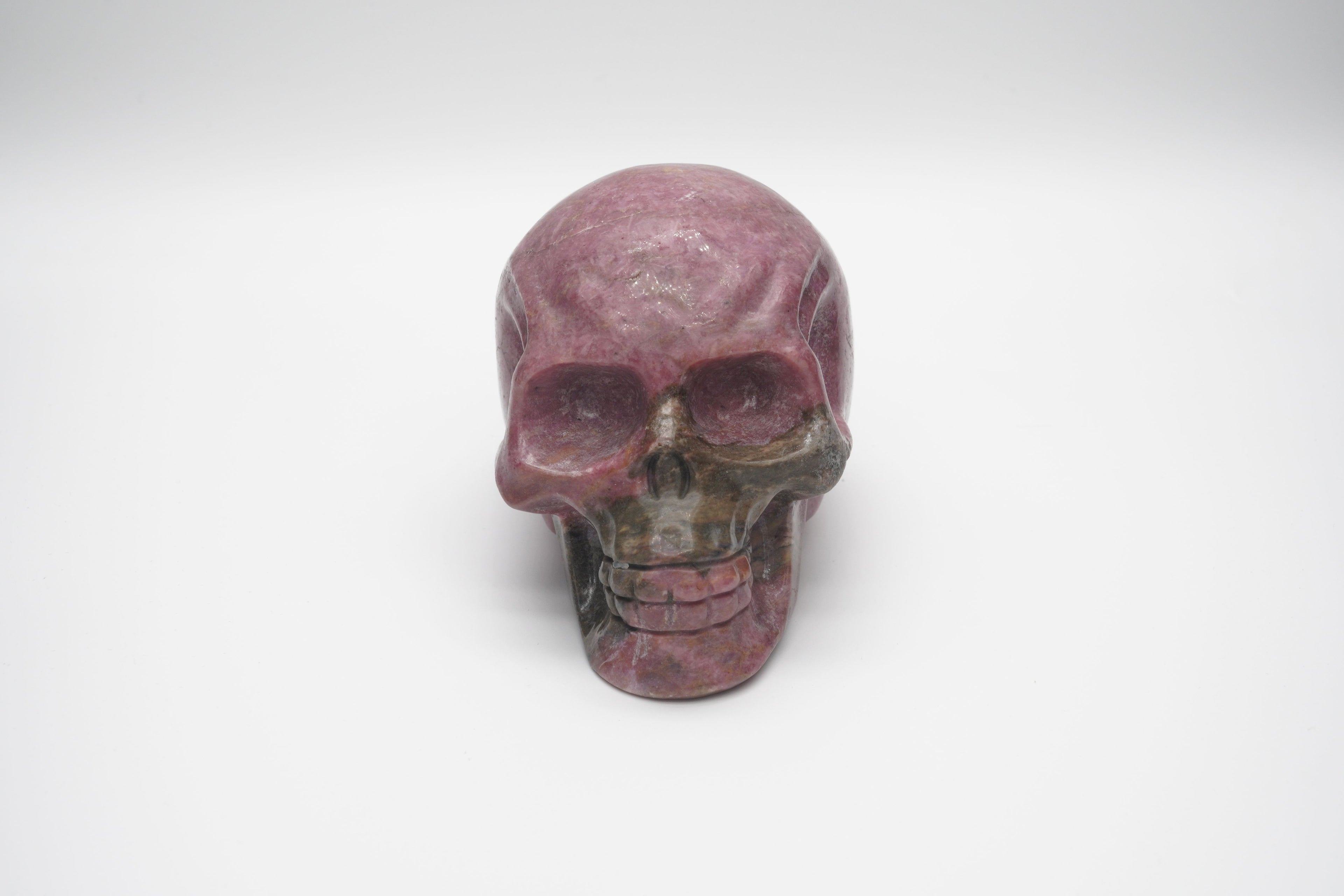 Rhodonite Skull Carving