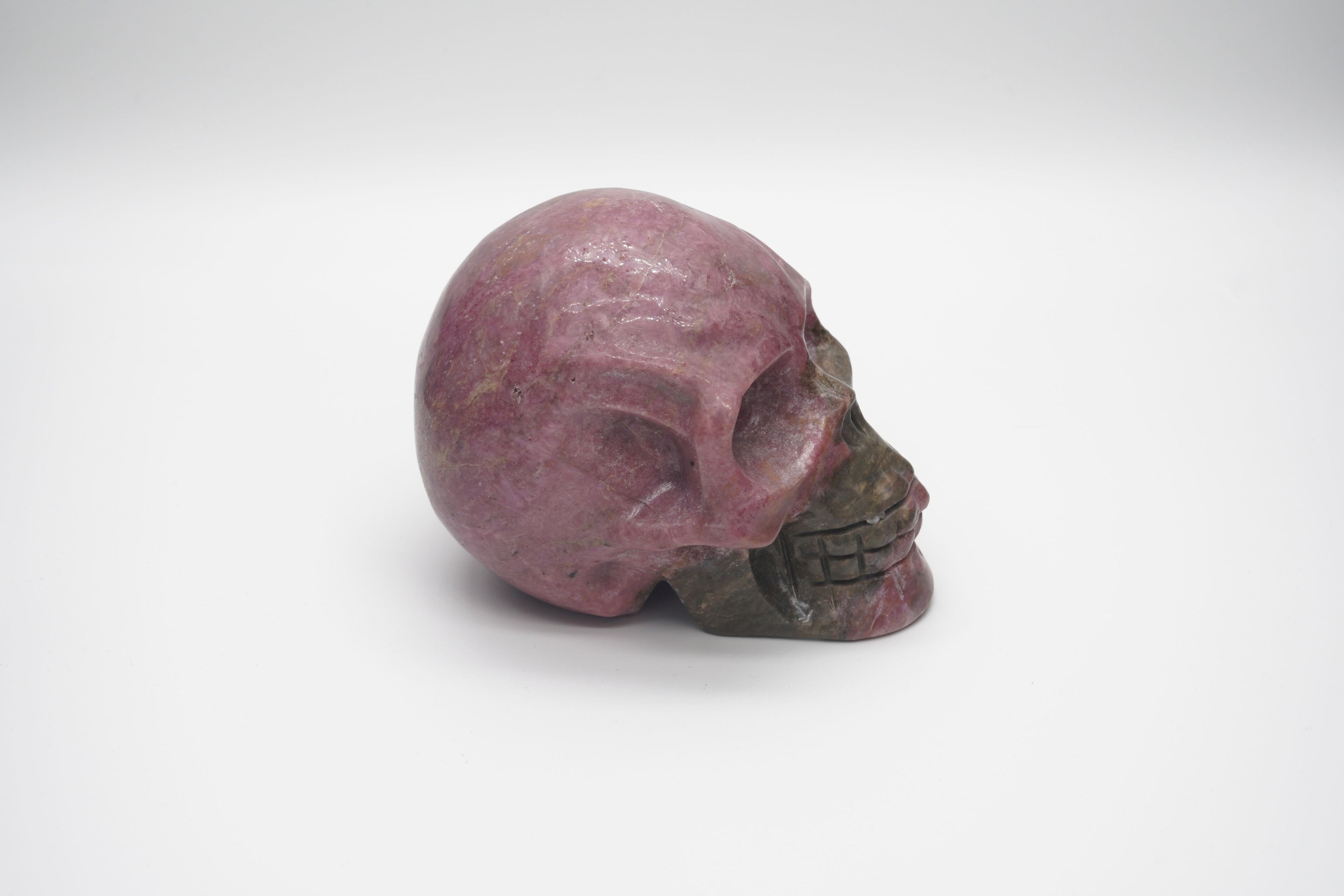 Rhodonite Skull Carving