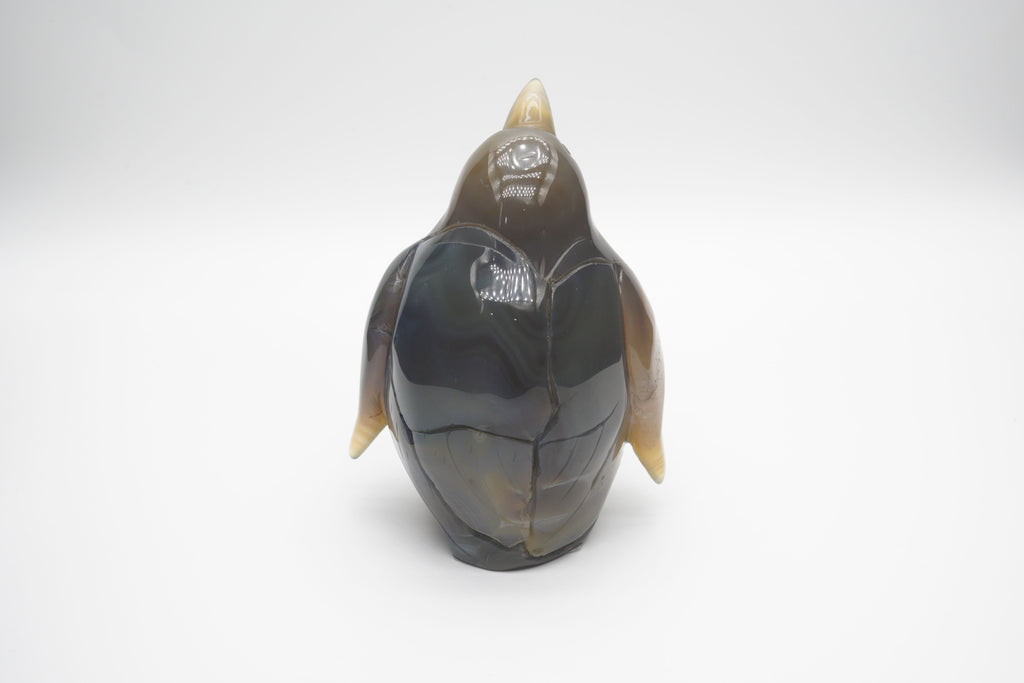 Agate Penguin Amethyst Geode Carving