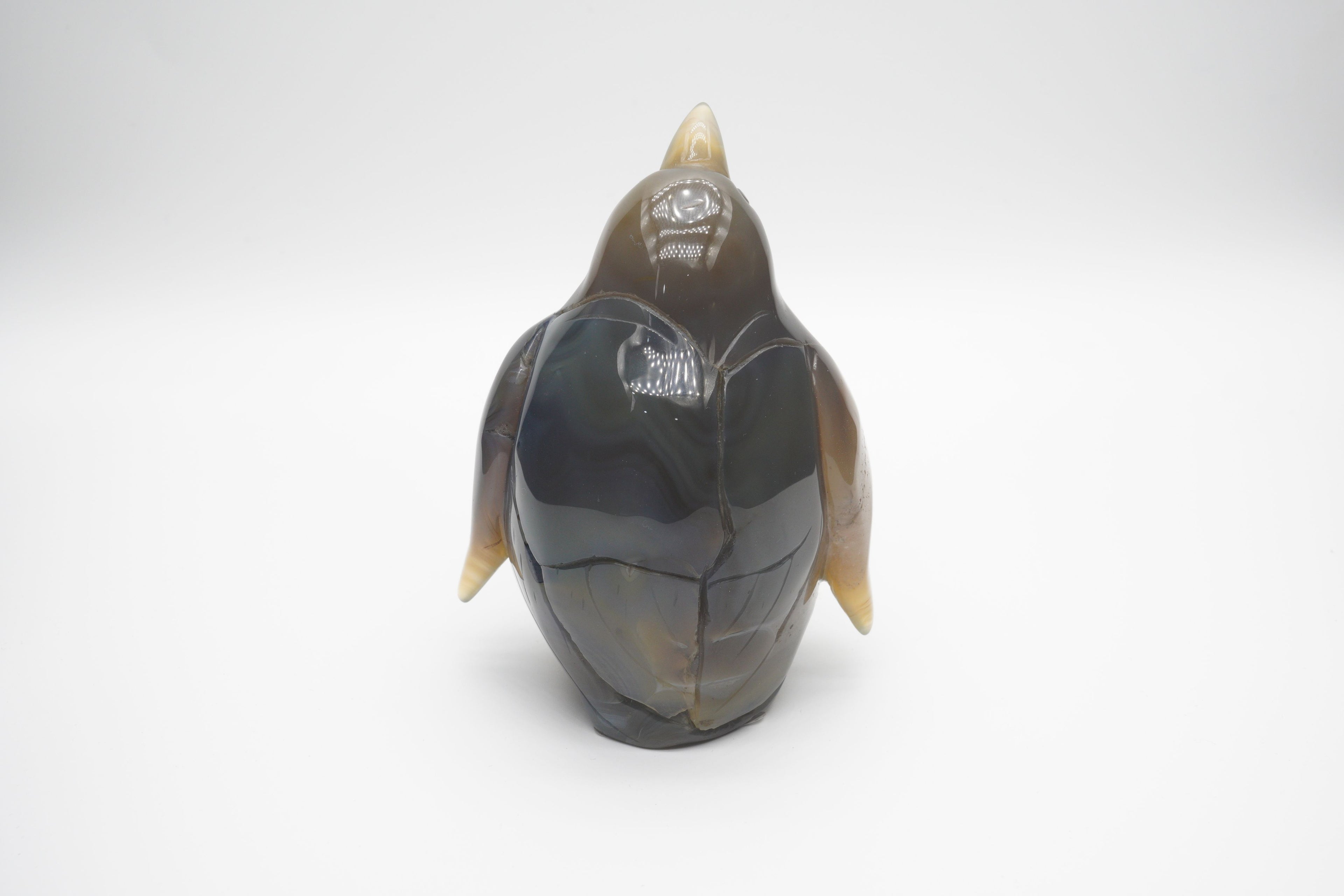 Agate Penguin Amethyst Geode Carving